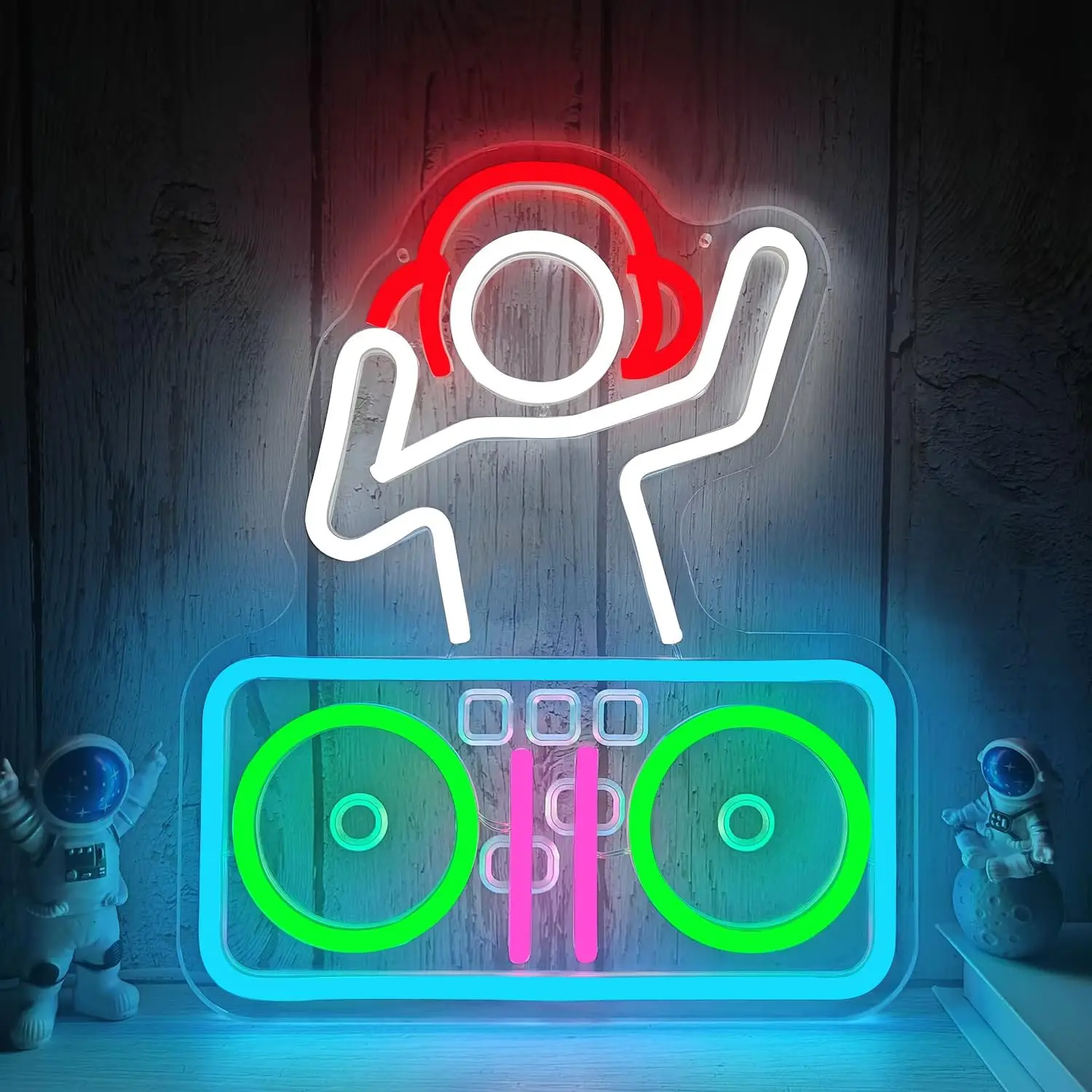 DJ Neon Sign USB Powered LED Neon Light for Music Studio Bar Game Room Party Bedroom Wall Decor Birthday Gifts Night Light