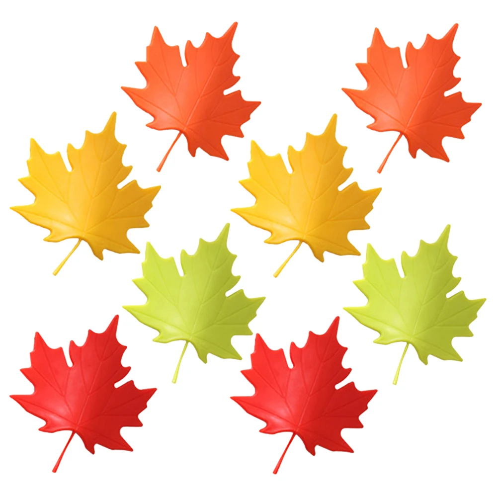 

8Pcs Leaf Shaped Door Stopper Anti Collision Wedge for Safety Finger Pinch Guard Soft Door Stop Home Office Decorative Use