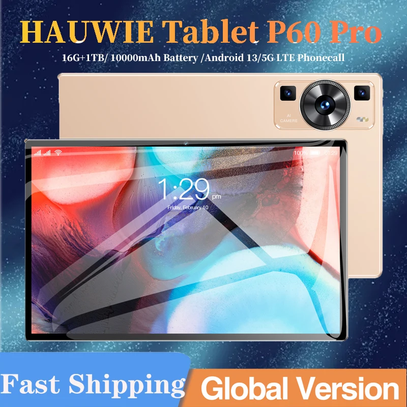 Nueva versión Global tabletas originales Pad P60 Pro Android 14 16GB + 1T 10000mAh 5G tarjeta SIM Dual WiFi GPS 10,1 pulgadas HD Tablet 2025