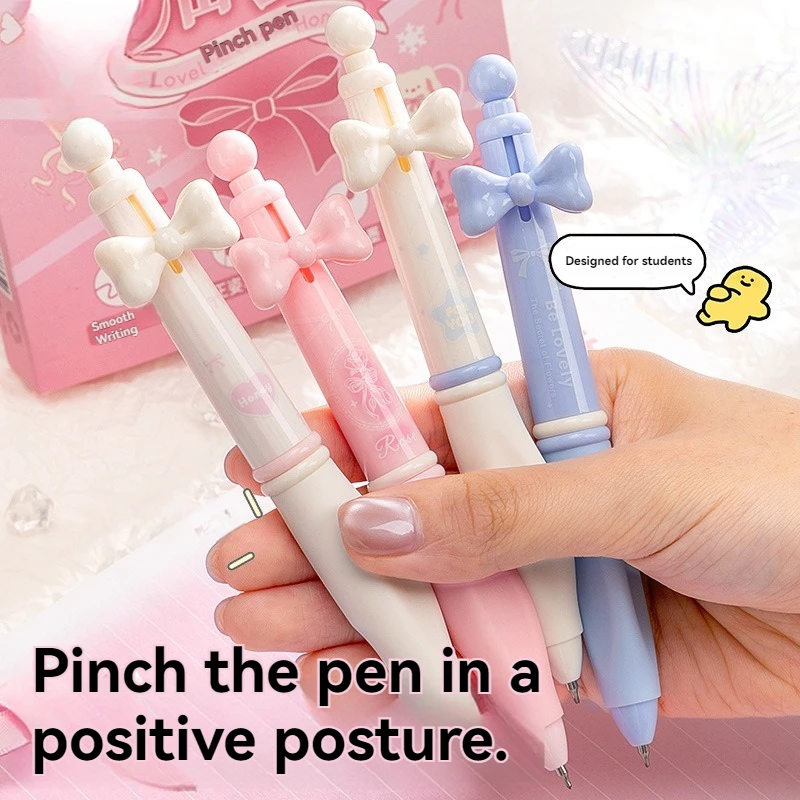 Sweet and Cool Press Gel Pen High-Looking Girl's Heart Three-Dimensional Patch Bow Brushing and Signature