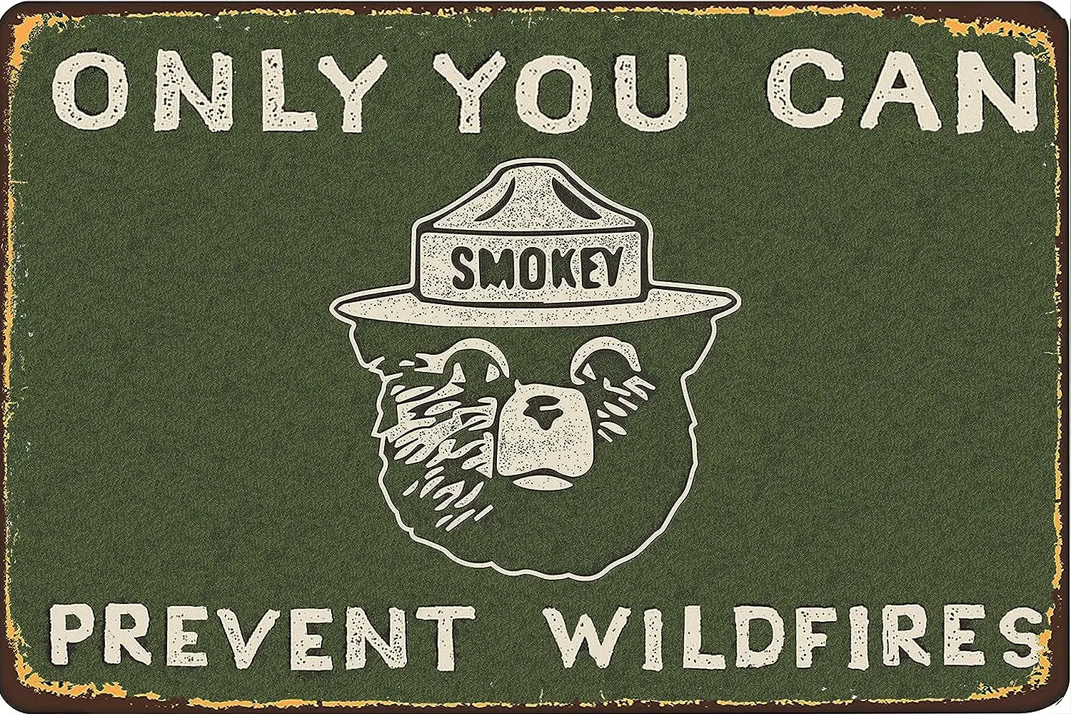 1PCS,Vintage Metal Signs Smokey Bear es Sign  Sign for Home Coffee Wall Decor