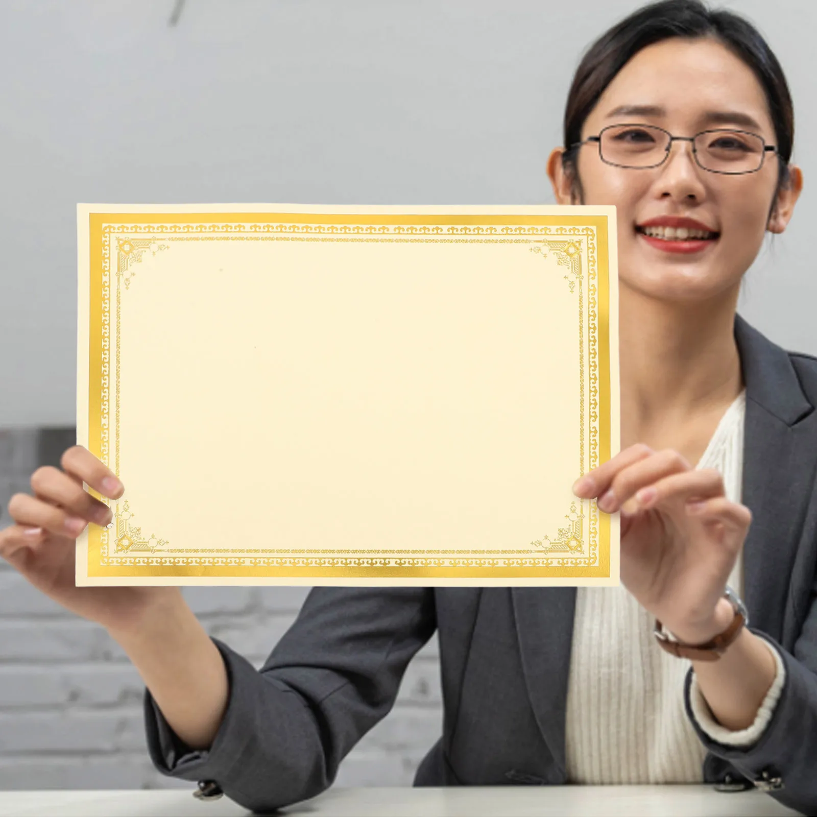 

10Pcs Certificate Inner Paper Blank Printable Smooth Writable Paper Sheet for Award Ceremony Graduation Recognition School
