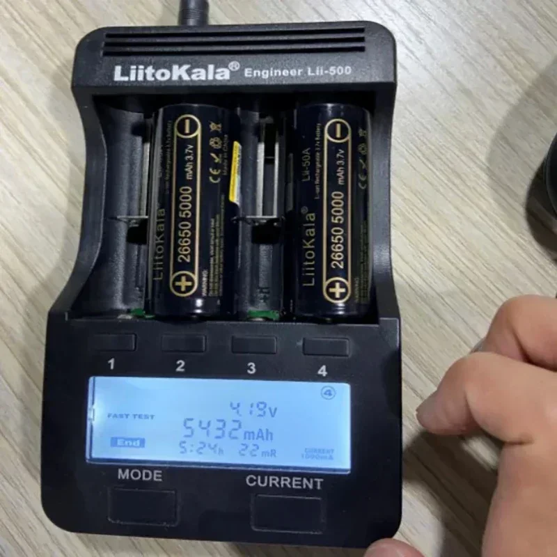 1-8pcs LiitoKala lii-50A 26650 5000mah lithium battery 3.7V 5000mAh 26650-50A rechargeable battery suitable for flashligh