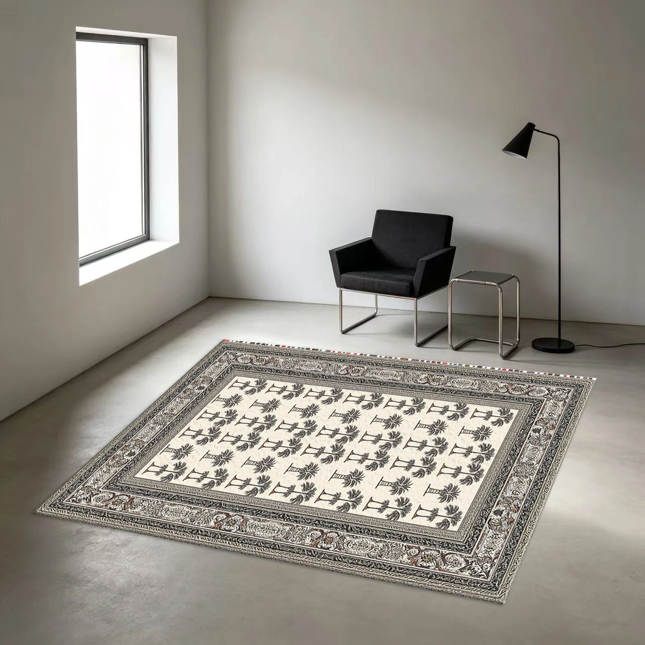 Vintage Art Insect Floral Carpet Floor Decor Aesthetic Floor Rug, Suitable for Living Spaces