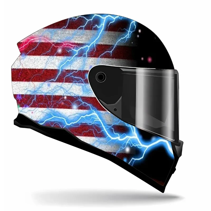 

American Flag Helmet Stickers Self Adhesive Racing Motorcycle Custom Helmet Wrap Decals and Vinyl Decal Stickers