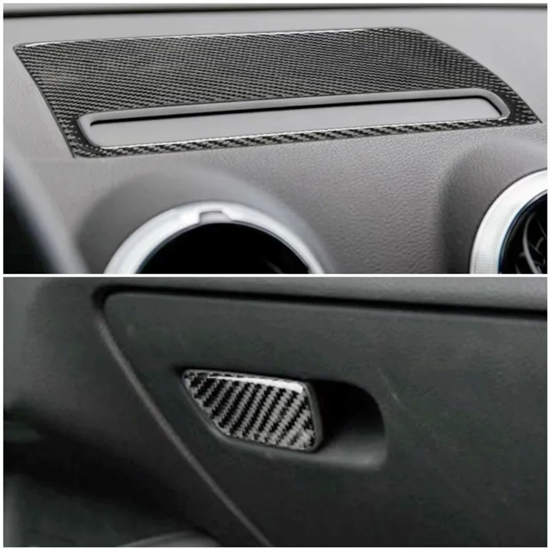 

Carbon Fiber Car Navigation Panel Glovebox Door Skin Decorative Covers Trim Strips For Audi A3 8V 14-19 Car Inner Accessories