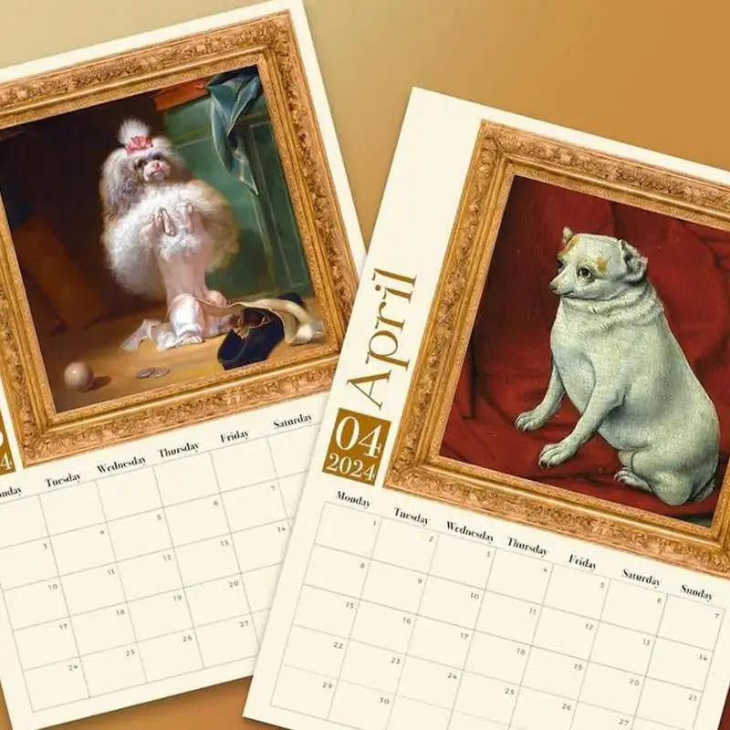 Calendario mensile 2025 Calendario mensile con illustrazione di cani Calendario Pianificazione Anno Orari Calendario domestico Decorazione per insegnanti Per