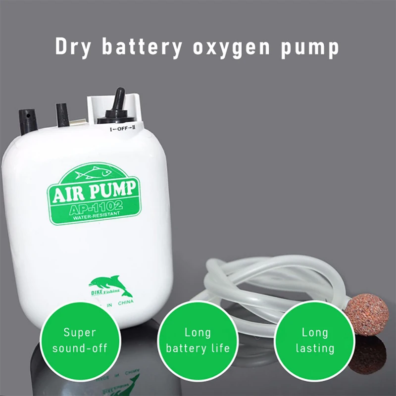 Portable Fishing Oxygen Pump Aeration Pump Adjustable Water-resistant 14*8*4cm ABS Fishing Air Pump