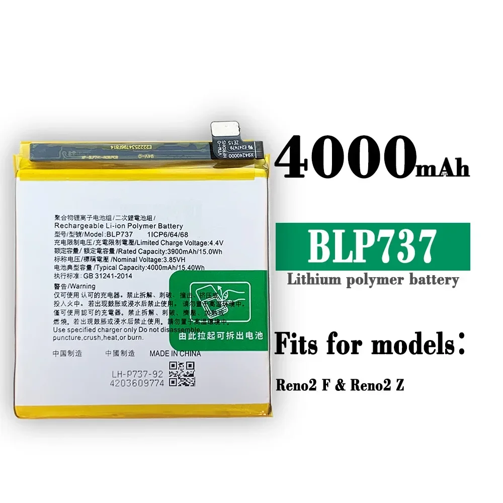 High Quality Replacement Battery For OPPO Reno2 F & Reno2 Z BLP737 Mobile Phone Large Capacity Batteries + Tools