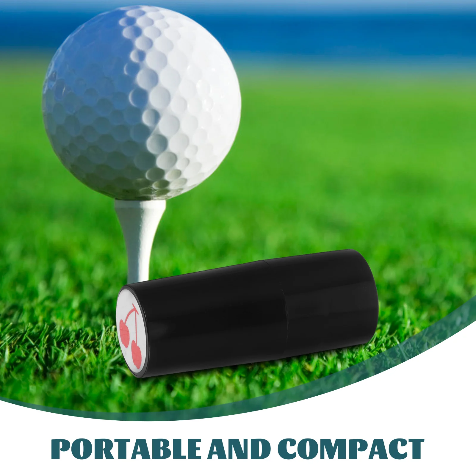 Golf Ball Stamp Waterproof Self-Inking Tool Cherry Pattern Quick Dry Ink Reusable Marker for Golf Ball Identification