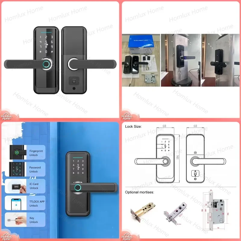 Smart Socket Lock Cylinder Aluminum Fingerprint Door Lock Keyless Entry Smart Lock for Aluminum Doors Compatible with Alexa