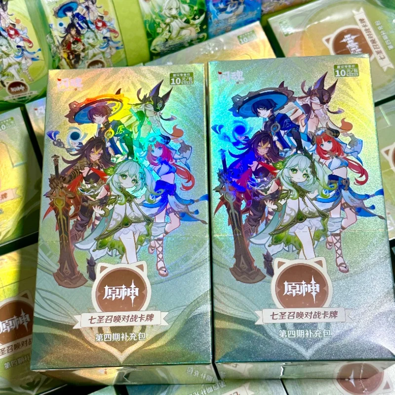 

Genuine Genshin Impact Card Genius Invokation Tcg Battle Card Booster Pack Vol.4 Trading Game Anime Collection Cards Toys Gifts