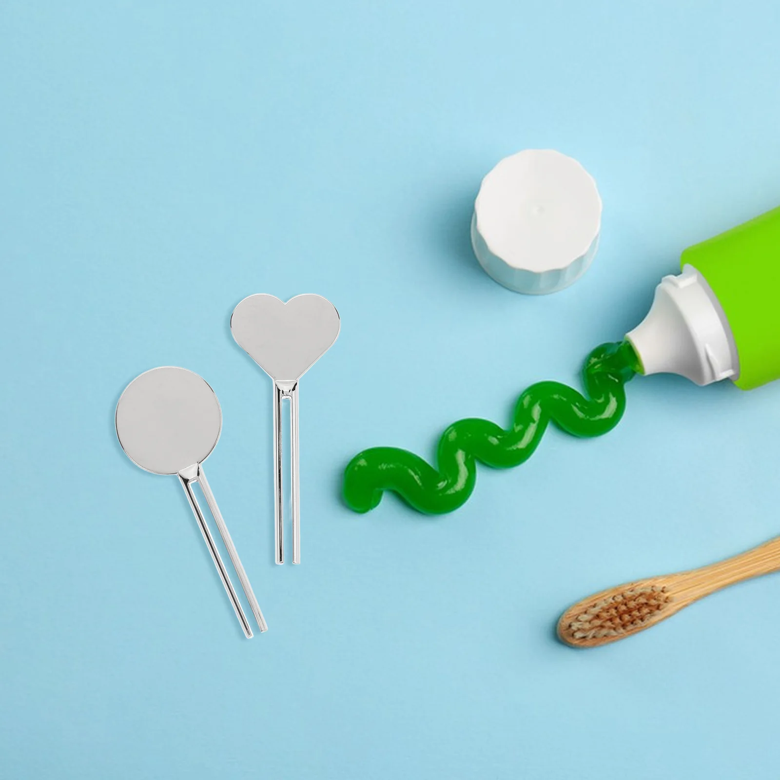 

4Pcs Heart and Round Shape Toothpaste Tube Squeezer - Multifunctional Zinc Alloy Squeezer Tool for Daily Grooming Routine