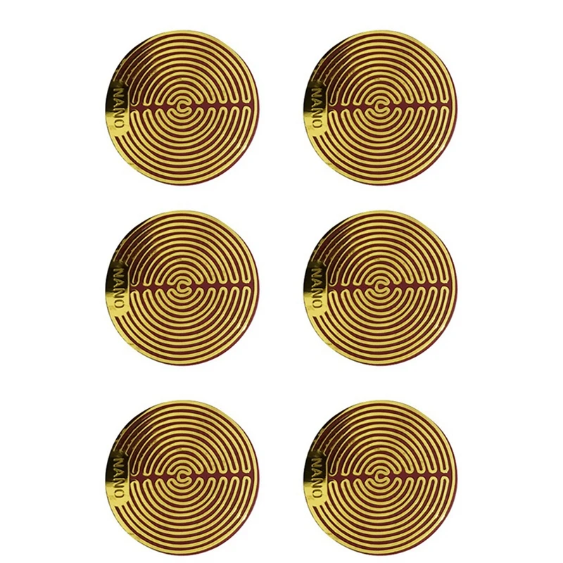 AA58 6Pcs Round Quantum Anti Radiation Protection Mobile Phone 5G Wi-Fi EMF Sticker for Cellphone Laptops Tablets,Gold