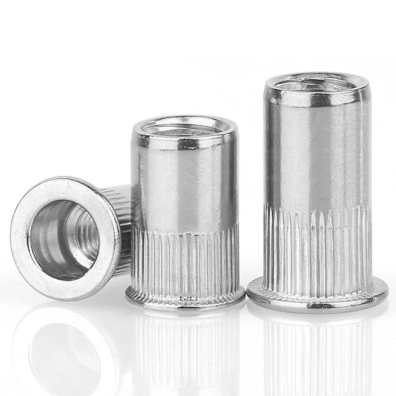 

10/20/50PCS 304 Stainless Steel Rivets Nuts Insert Flat Head Threaded Nut Riveter Nut Gun Tools Rustproof M3/M4/M5/M6/M8/M10/M12