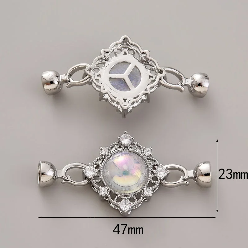 1 Piece Pearl Necklace Bracelet Link Buckle Vintage Emerald Zirconium Handmade Closing Buckle DIY Jewelry Accessories Wholesale