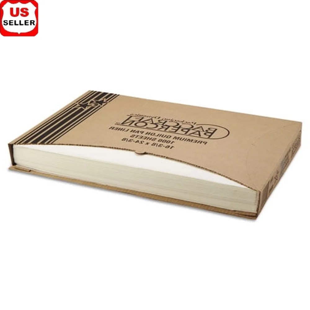 

Greaseproof Quilon Pan Liners 16.38x24.38 Multi-Use Easy Release Chromium-Free 1000 Count Flat Pack Storage Box