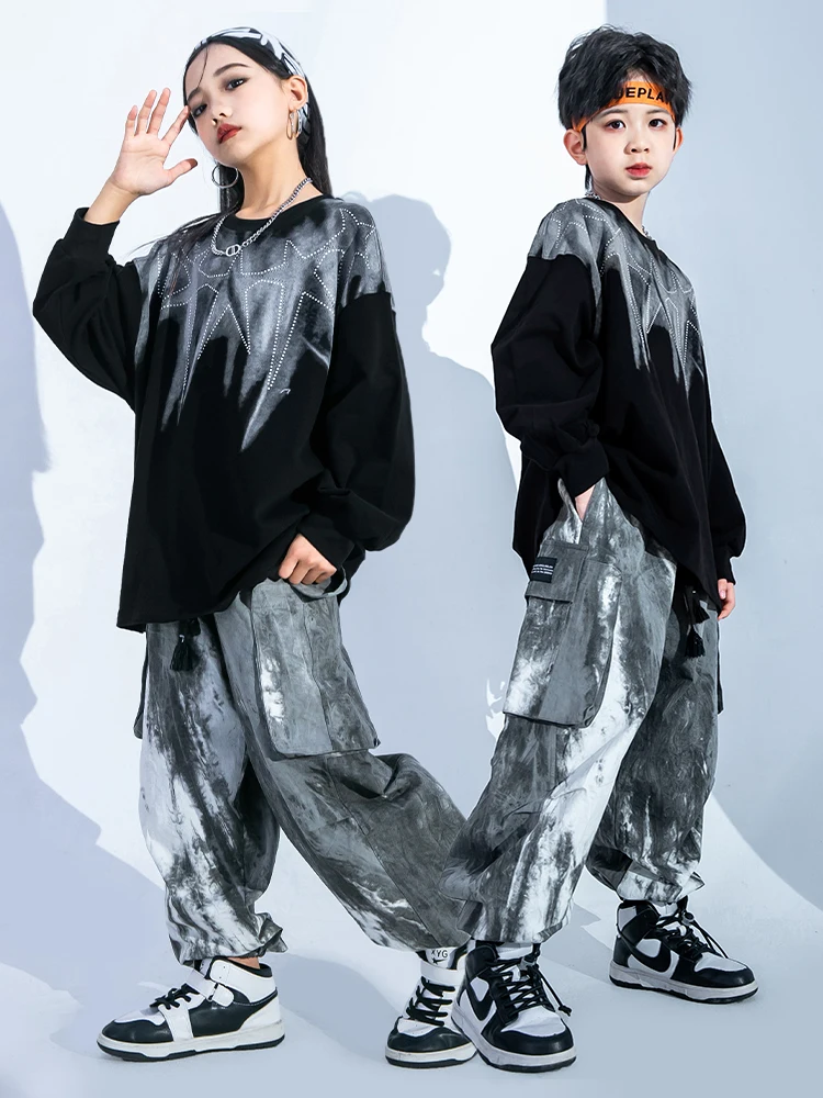 

Street dance children's fashion suit, boy's hip-hop dance practice suit, girl's cool and handsome performance suit, hip-hop perf