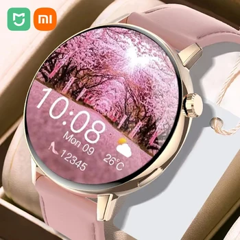 Xiaomi Mijia kadın akıllı izle Bluetooth çağrı tam ekran dokunmatik su geçirmez izle bayanlar kalp hızı sağlık monitör akıllı izle