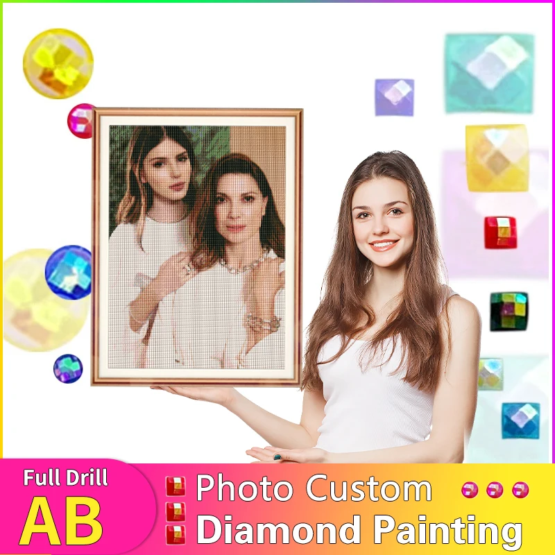 GATYZTORY Photo Custom AB Diamond Painting Picture of Rhinestone Cross Stitch DIY Mosaic Diamond Embroidery Sale