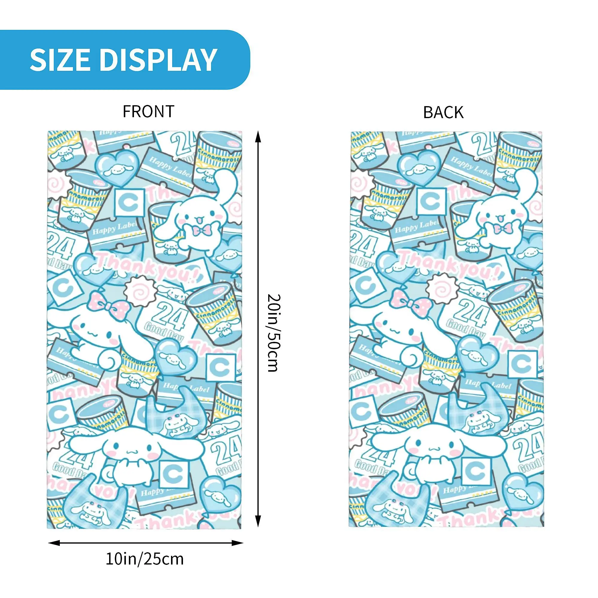 Custom Anime Cartoon Cinnamoroll Bandana Neck Gaiter for Hiking Camping Men Women Wrap Scarf  Balaclava Warmer