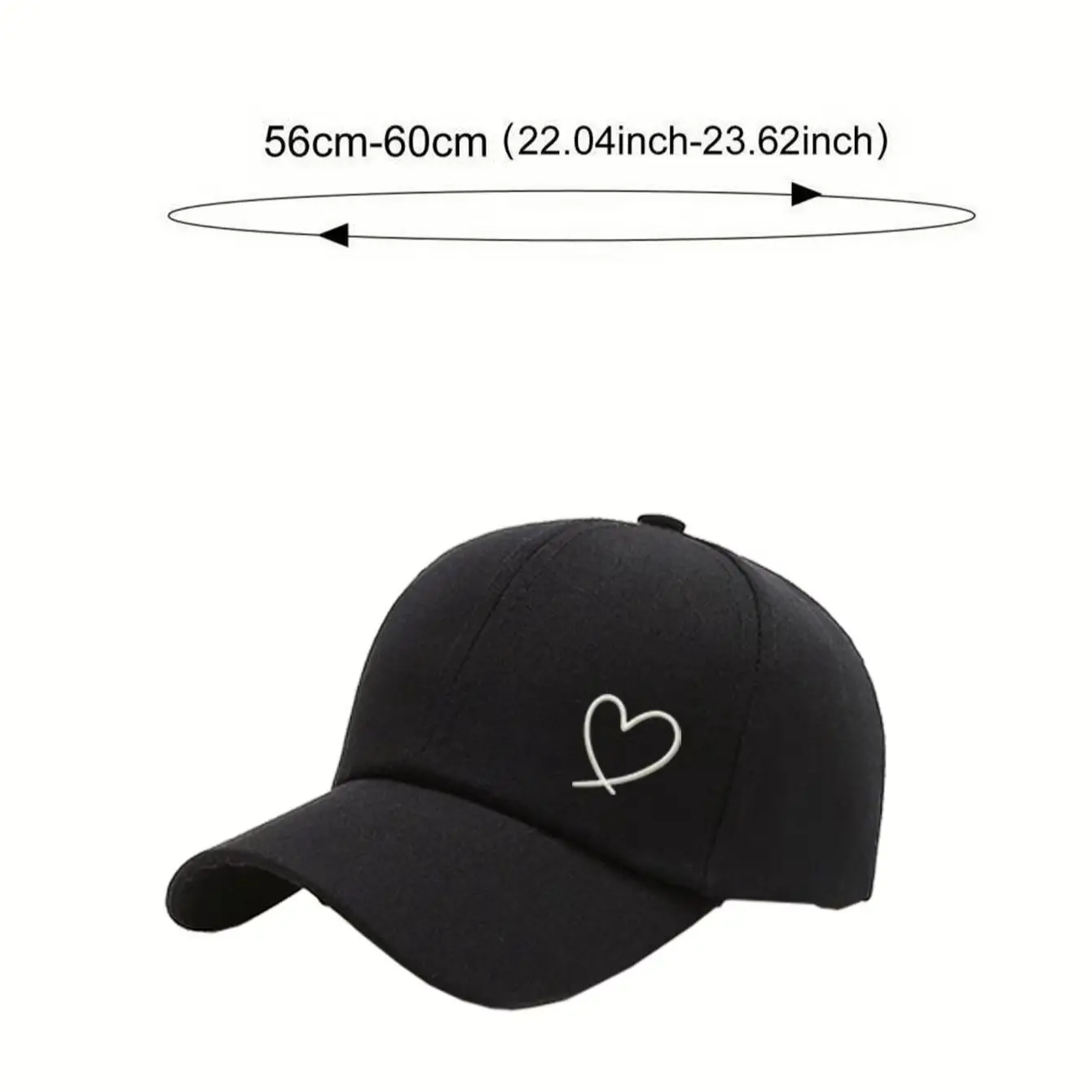 1Pc Unisex Printed "Heart" Baseball Cap, Adjustable Outdoor Sun Protection Casual Hat, Suitable For Spring, Autumn Traveling - view 2