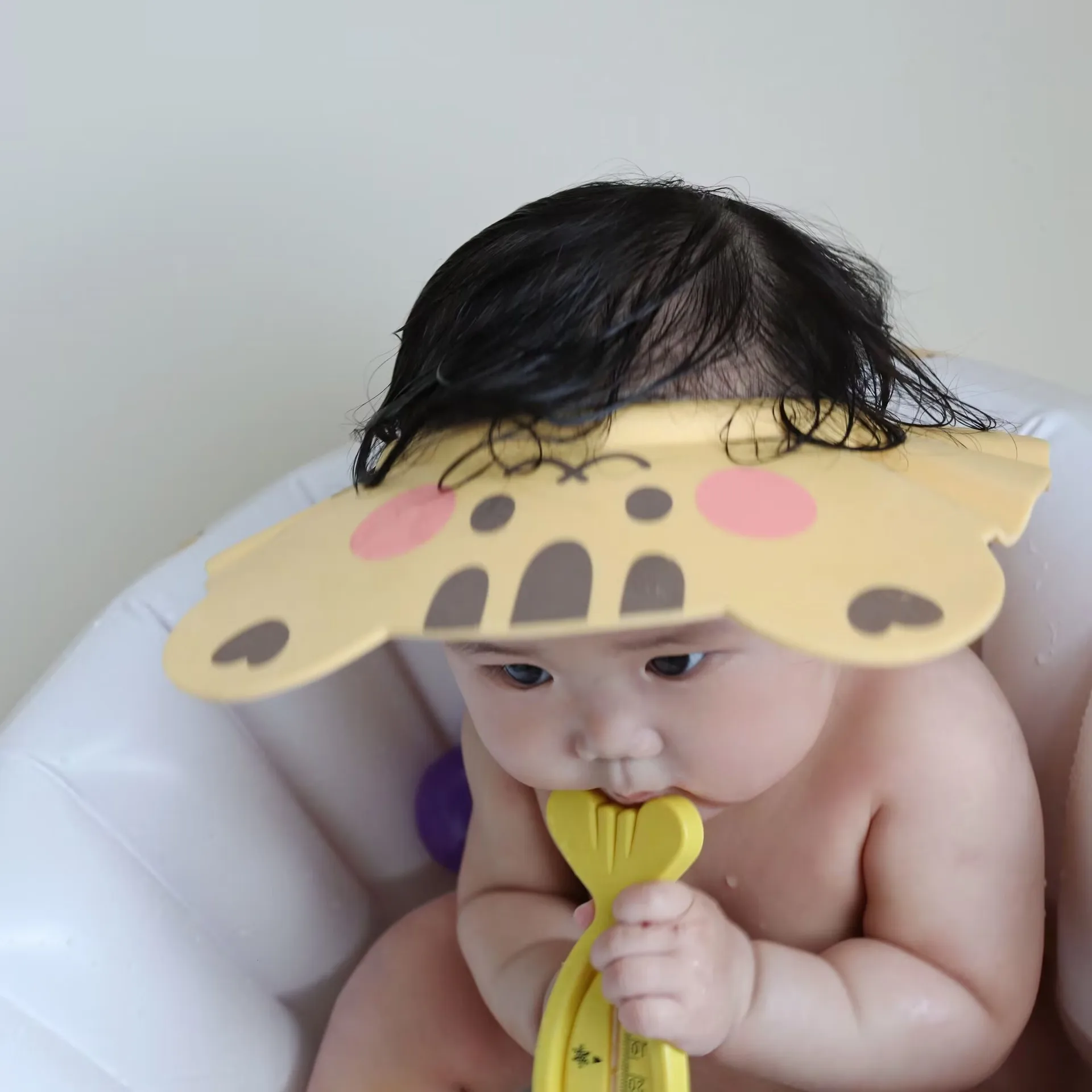 Gorro de ducha de baño para bebé ins, gorro de champú impermeable, tapa de retención de agua para niños, champú mágico ajustable