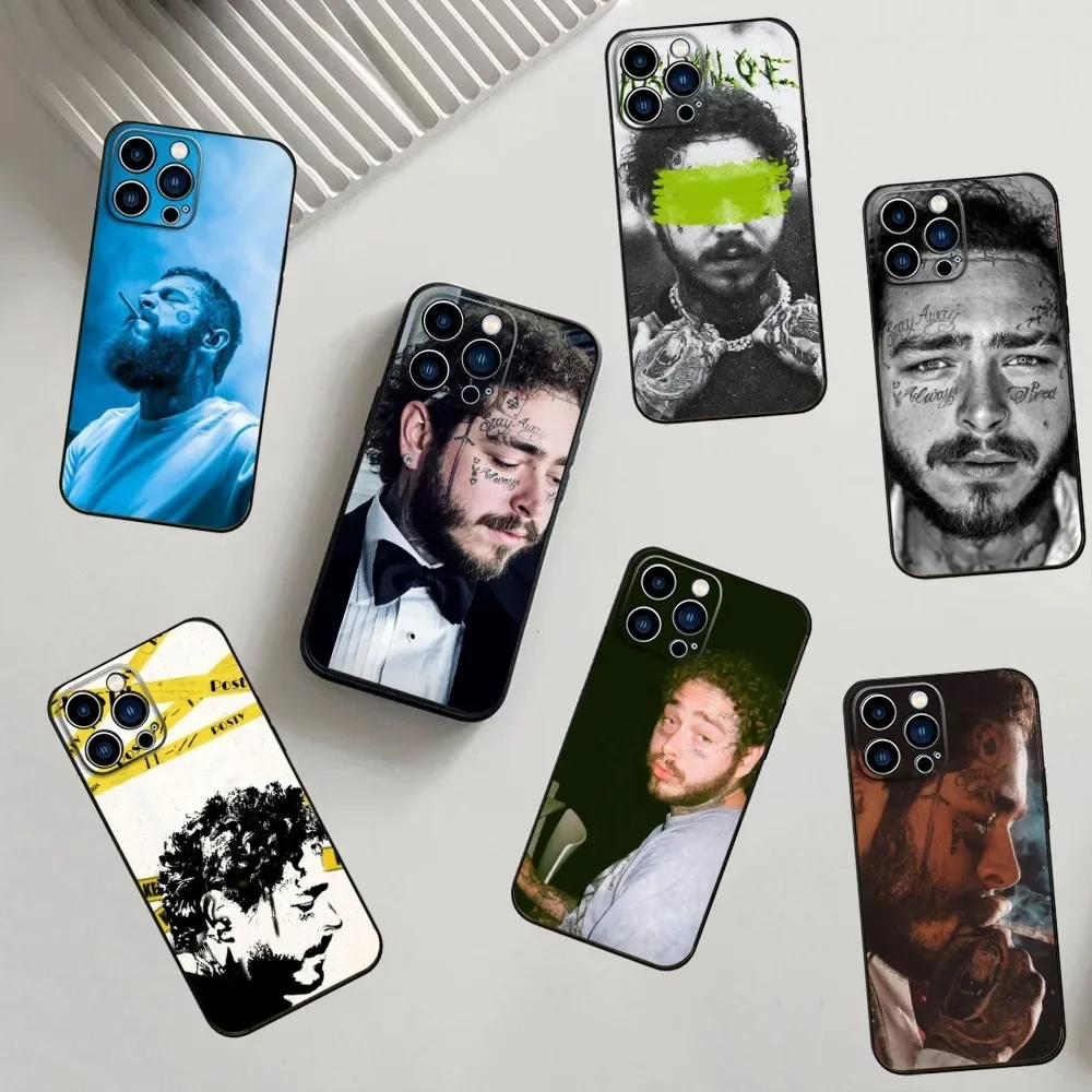 Post M-Malone Phone Case For iPhone 16,15,14,13,12,11,Pro,X,XS,Max,XR,Plus,Mini Soft Silicone Black Shockproof TPU