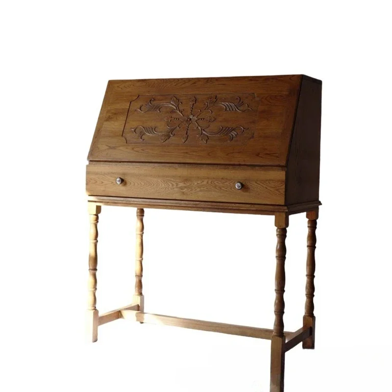 

French solid wood dresser dressing stool small apartment household desk and chair combination bedroom display cabinet locker