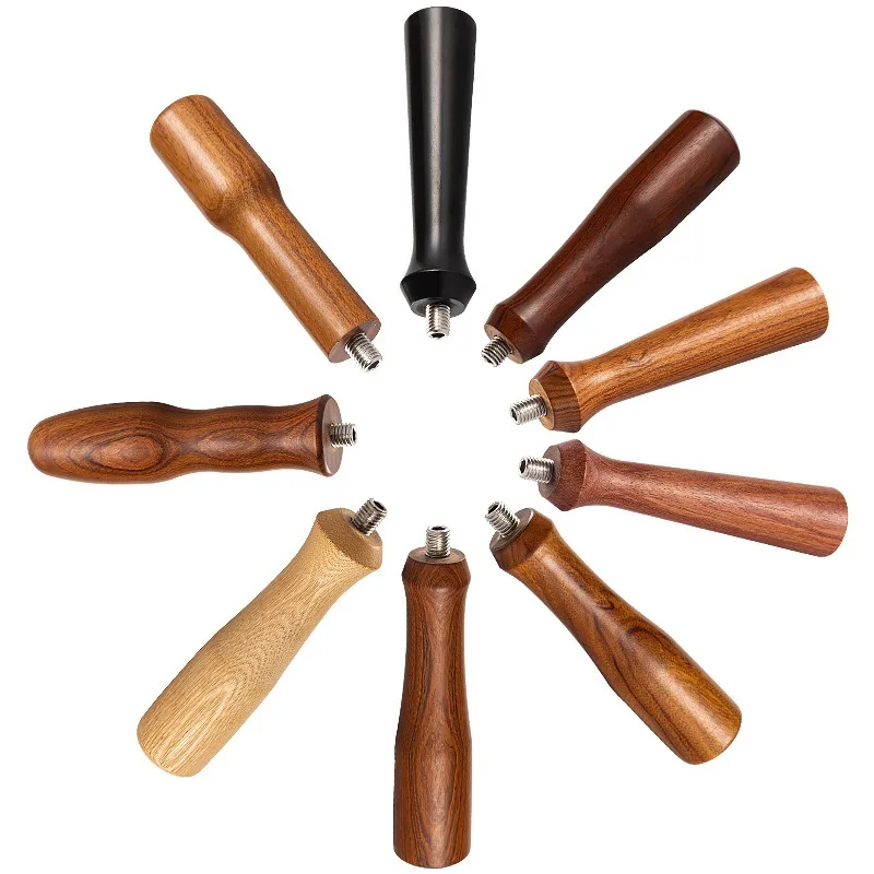 M10 Portafilter Coffee Handle Espresso Semi-automatic Cafe Machine Solid Wooden Handle Coffee Accessories for Barista