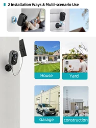 ZUMIMALL Wireless Outdoor Security Cameras with Magnetic Mount, solar Battery Powered, 2.4G WiFi,3MP Color Night Vision,,Cloud