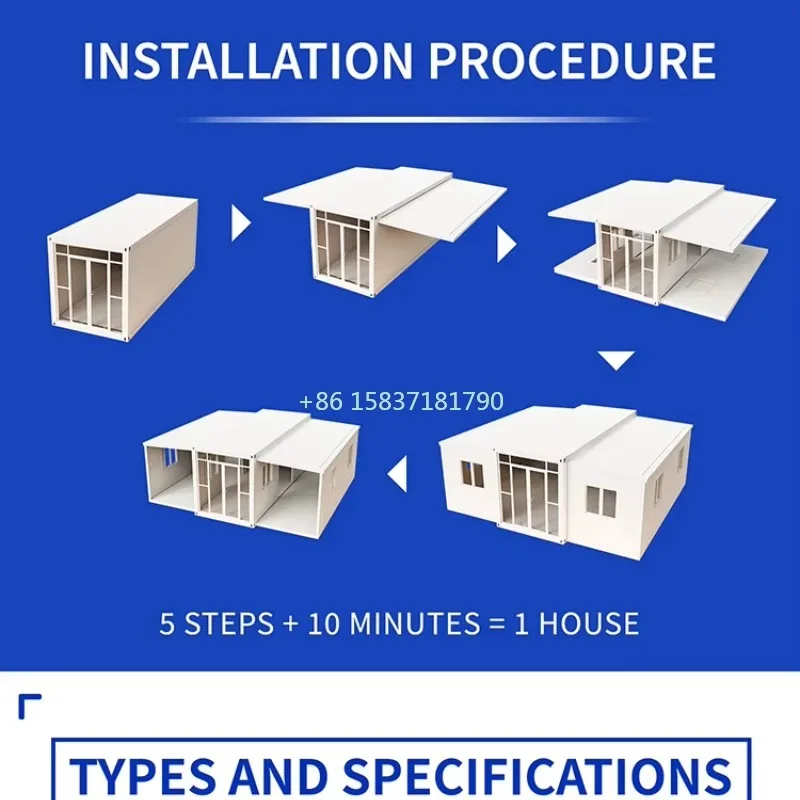 Luxury Expandable Prefab Folding Container House Portable Foldable Container Homes Modern 2 Bedroom Prefabricated Modular Cabins