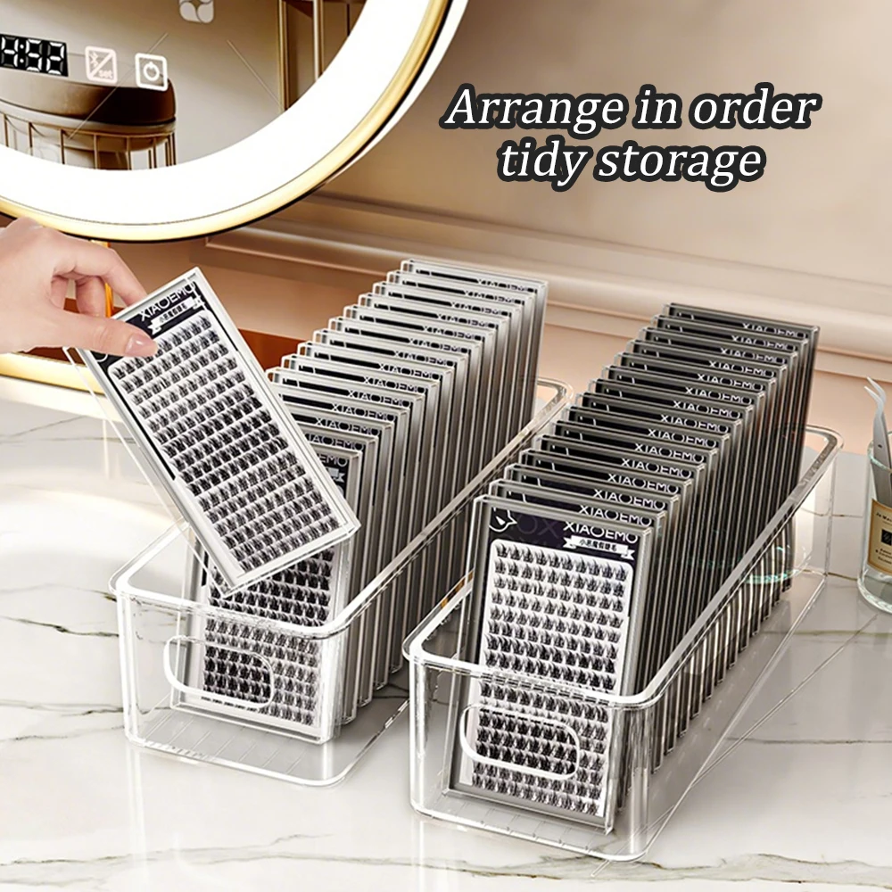 1/3/5Pcs Makeup Organizer Transparent Rectangle Vertical Eyelash Extension Tool Storage Box Glue Manicure Salon Tools
