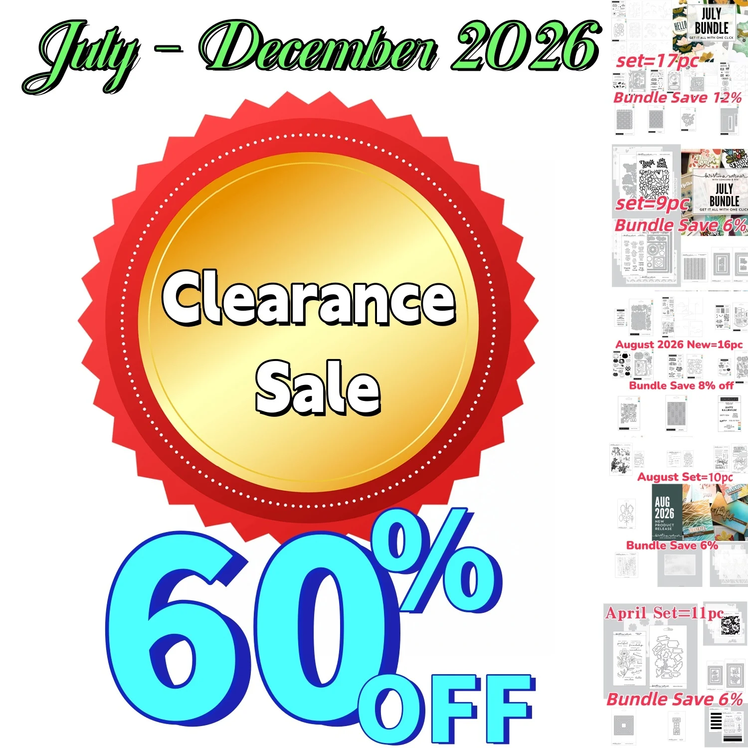 Image of Kollektion Juli bis Dezember 2026 Metall-Stanzformen Klare Stempelschablonen Heißfolie für DIY-Dekoration Scrapbooking Ausverkauf