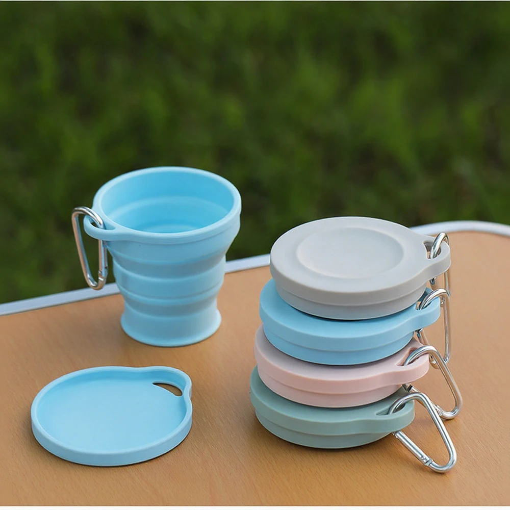 

Outdoor Camping Compression Cup Silicone Folding Cup With Hanging Hole Creative Water Cup Travel Portable Washing Cup Travel