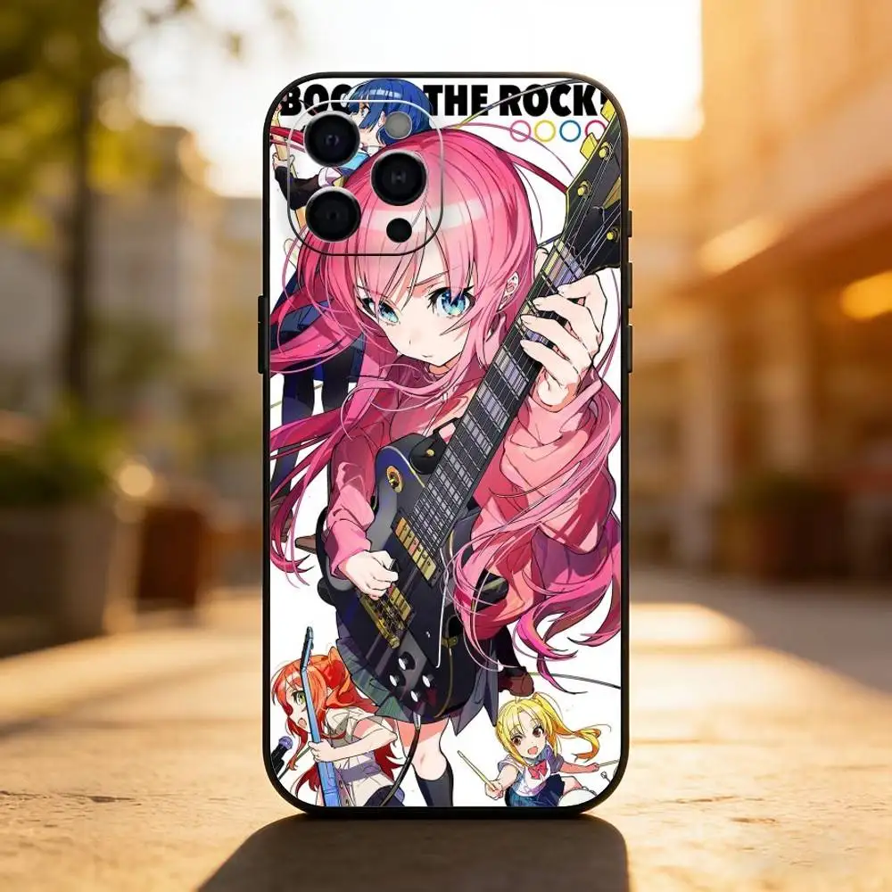 البوب أنيمي بوتشي ذا روك! جراب هاتف سيليكون أسود ناعم لهاتف آيفون 17,16,15,14,13,12,11,XS,Plus Pro Max #5