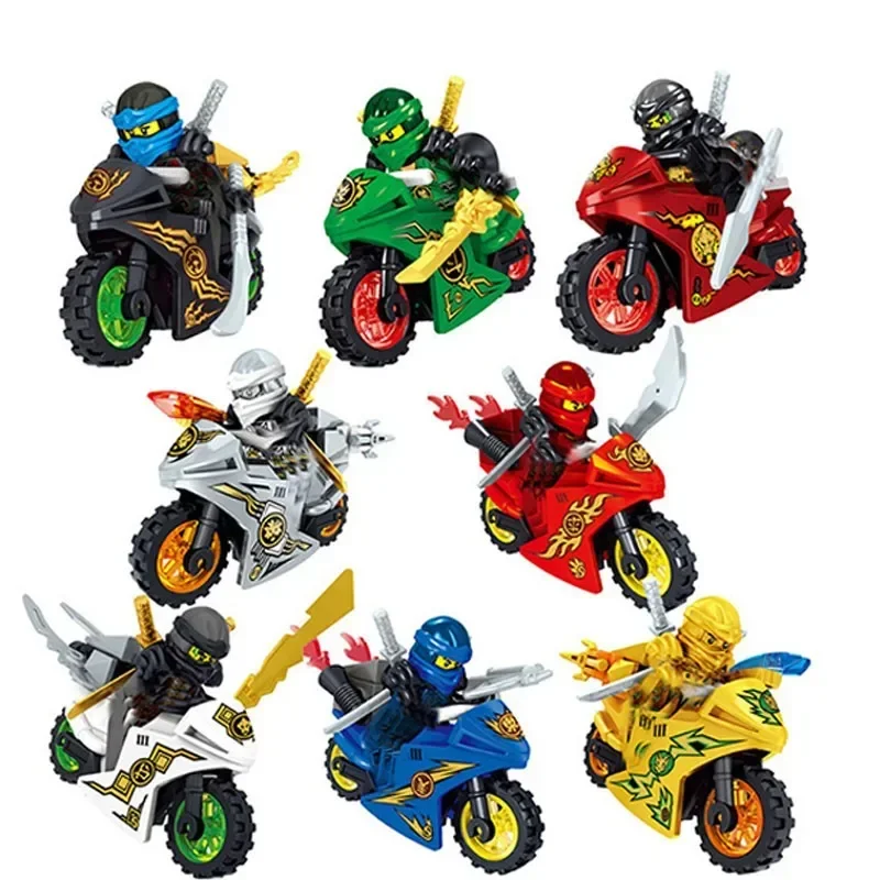 Ninja Masters of Spinjitzu Jay Cole Kai Zane Lloyd Building Block Ninja Motorcycle Figure Bricks Kids Toys For Children Gift view 5