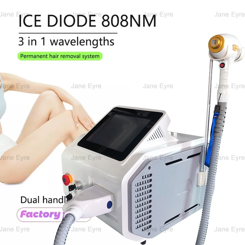 portable triple wavelength diode laser diodo 755nm 808nm 1064nm 3 waves permanent hair removal machine