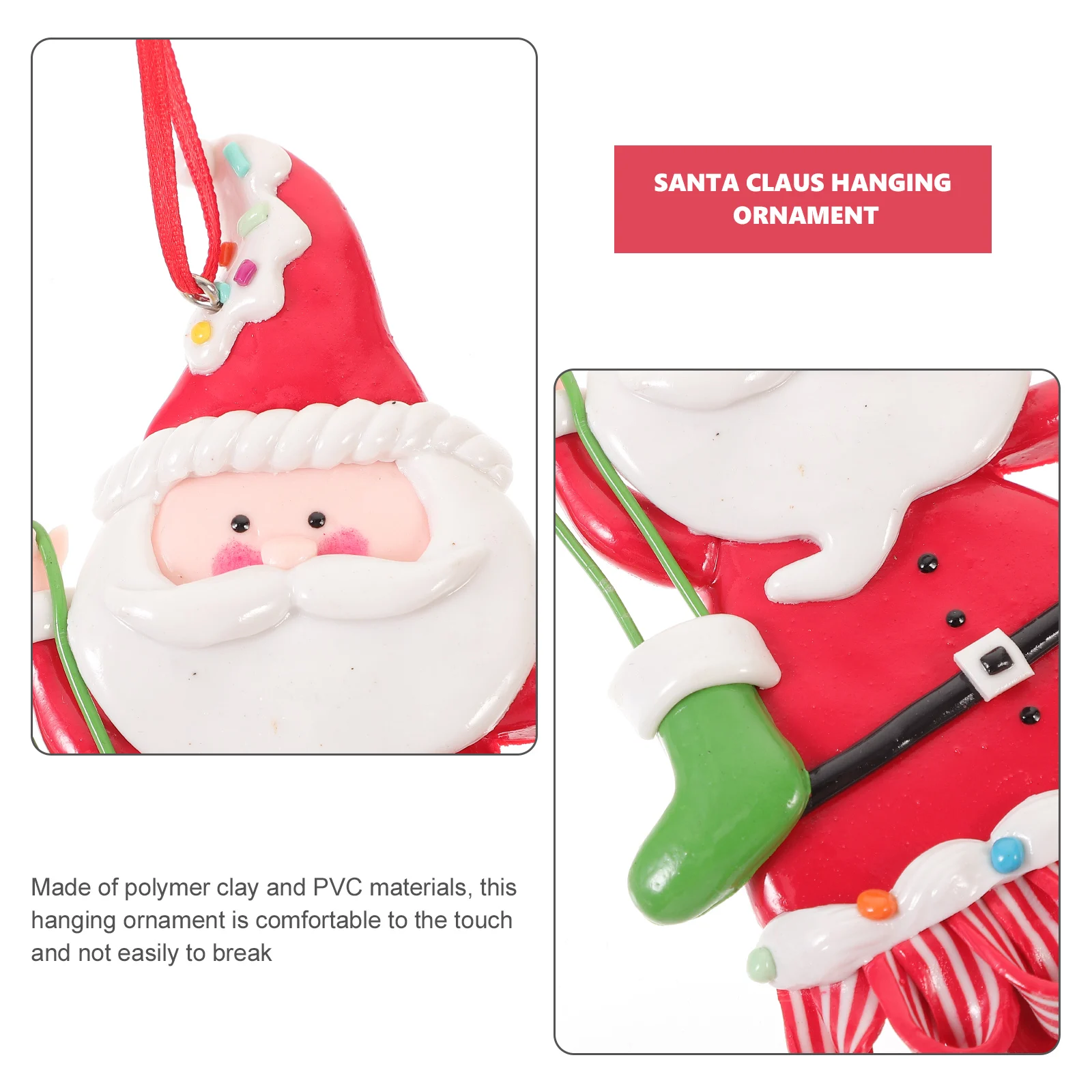 

Safe Lightweight Santa Claus Christmas Tree Pendants Easy to Hang Xmas Party Decor Santa Claus Hanging Ornament