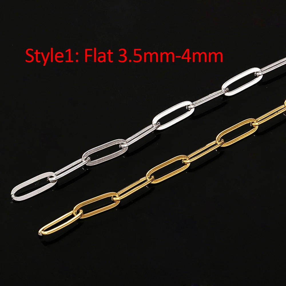 Chaîne en acier inoxydable or de 1 mètre, collier Simple de haute qualité, chaînes ras du cou pour Bracelet de cheville, fabrication de bijoux, composants de bricolage