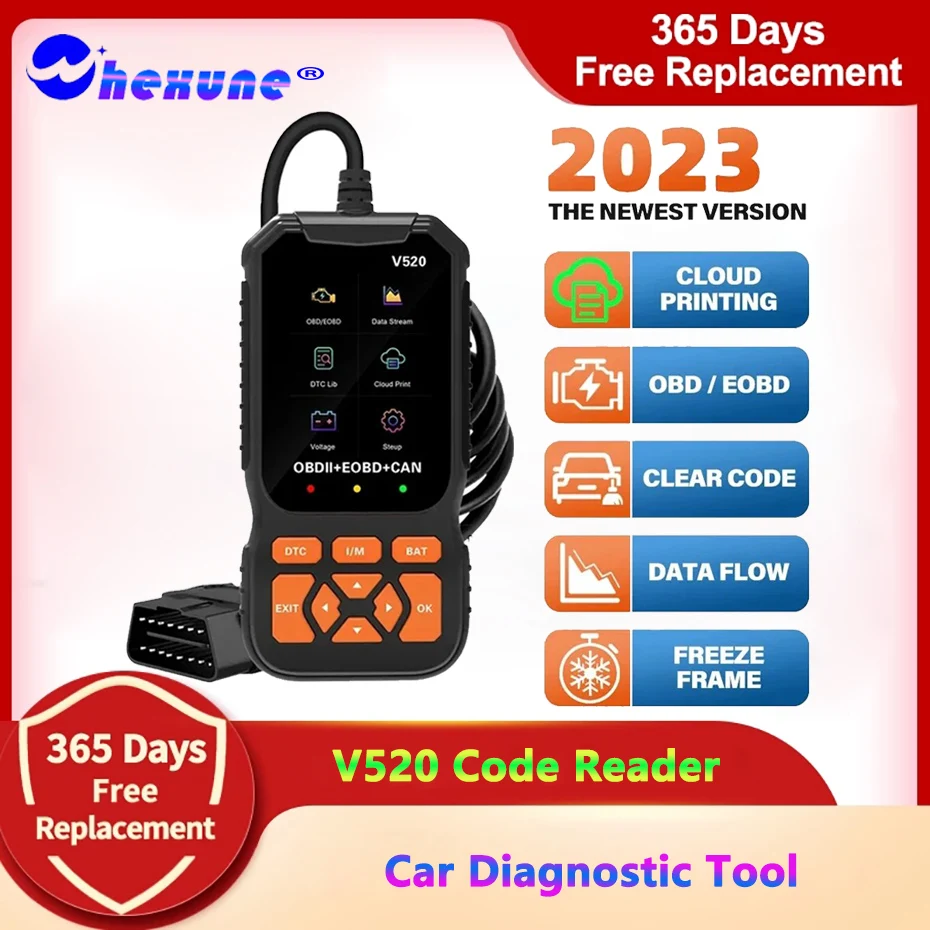 

Universal V520 OBD2 Scanner Diagnostic Auto Check Engine Fault Error Code Reader Battery Tester for Read Car Drop Shipping