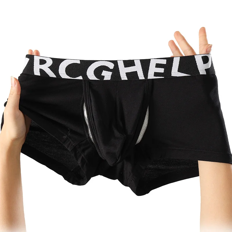 

Men's Panties Soft Modal Boxers Pouch Separate Side Open Underwear Anti-Scrotal Moisture Underpants Stretch Slip Homme