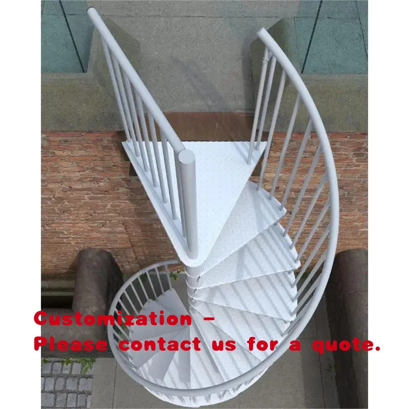 custom.DB America Style Staircase Luxury White Carton Steel Staircase Outdoor Simple Staircase Stairs