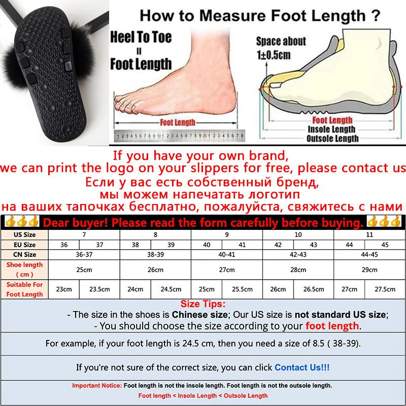 MPPM Real Fox Fur Slides for Women Luxury Designer Sandals On Summer Furry Slippers Flip Flops Shoes Plus Size Shoes