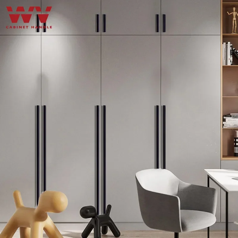 Uchwyty i gałki do szafek kuchennych YM, czarno-srebrne, do komód, szaf, mebli, drzwi, aluminiowe uchwyty do szuflad i gałki, okucia.