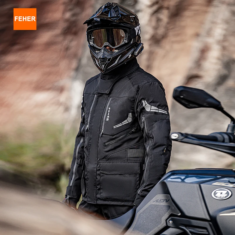 

FEHER Men's Motorcycle Suit All Seasons Waterproof Windproof Removable Motorcycle Riding Jacket High Quality Motorcycle Jackets