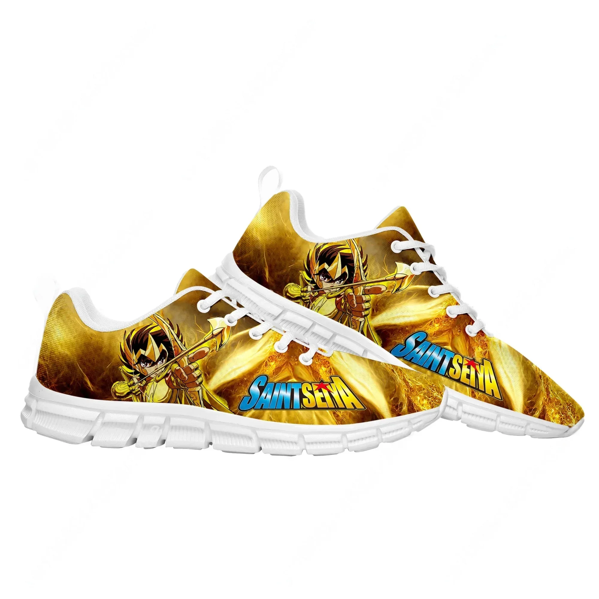 

Anime Saint Seiya Cartoon Sports Shoes Mens Womens Comfortable Sneakers Custom High Quality Sneaker Couple White Shoe
