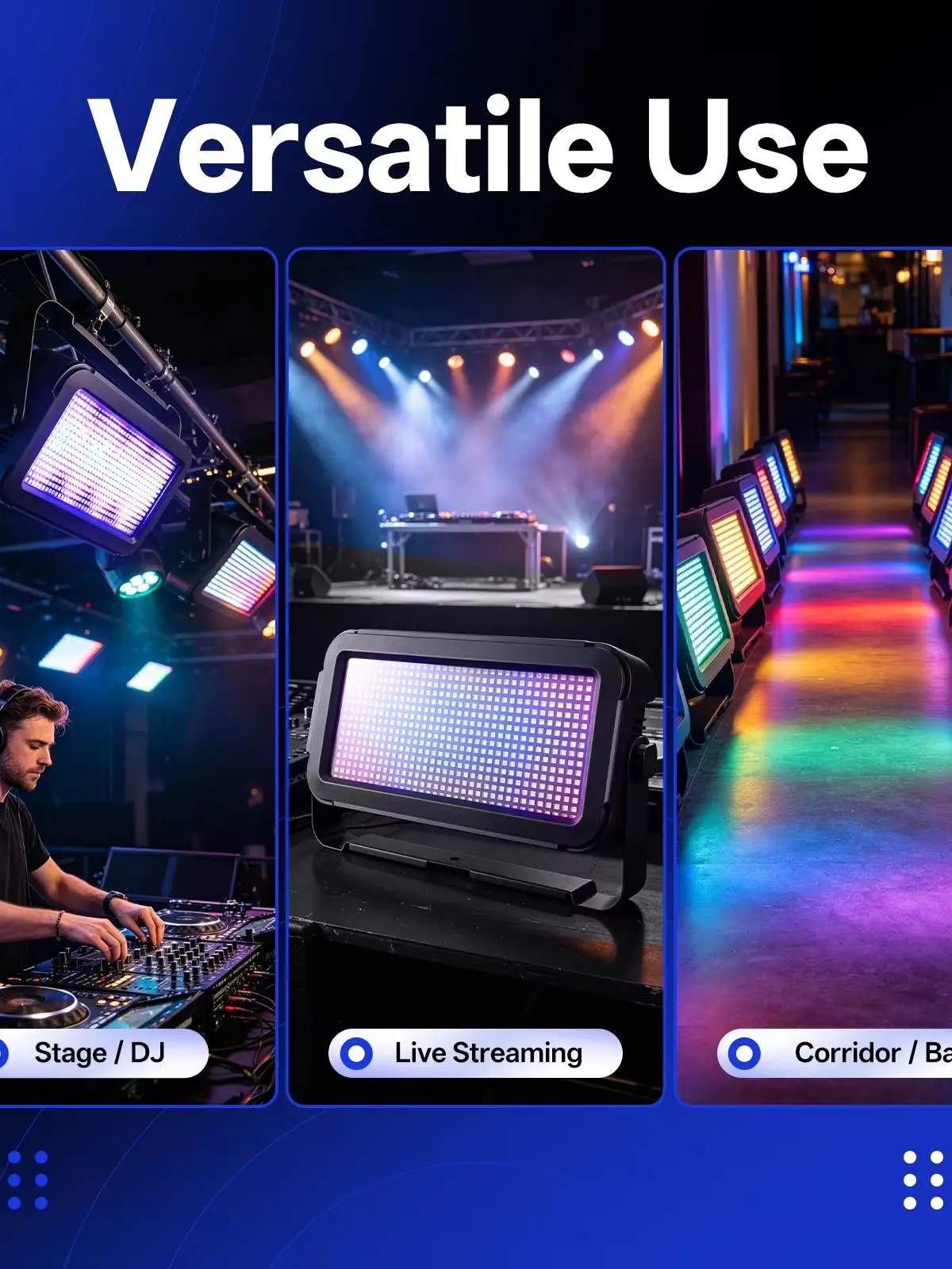 Yiflamefly 1/2/4 Stück 640-RGB-LEDs Wandflutlichter mit 32 integrierten dynamischen Lichteffekten, Bühnenlichter, DJ-Lichter für DJ, Hochzeit, Disco, Party, Bar, Club, Show
