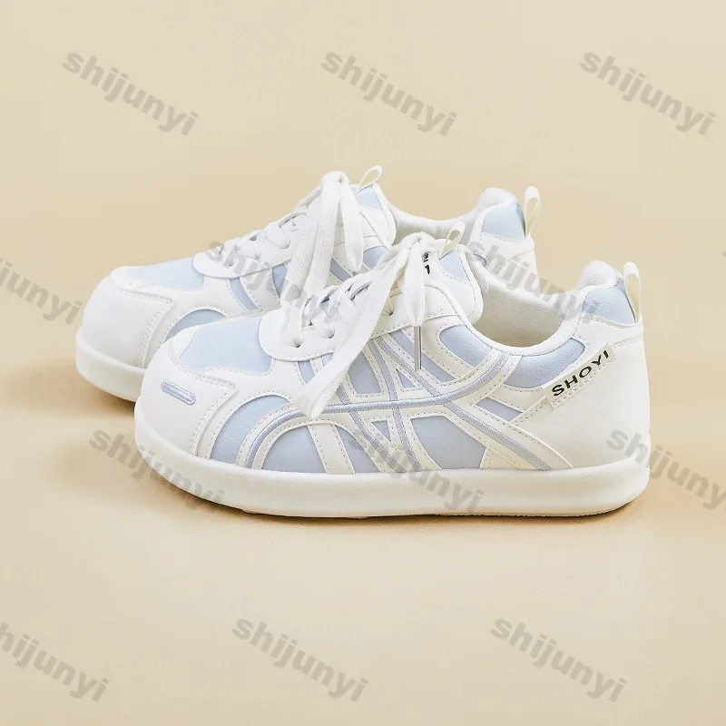 

Non Slip Increased Internal Hard Wearing Platform Sneakers Round Toe Cross Tied Shallow Casual Flats Comfortable Women Shoes