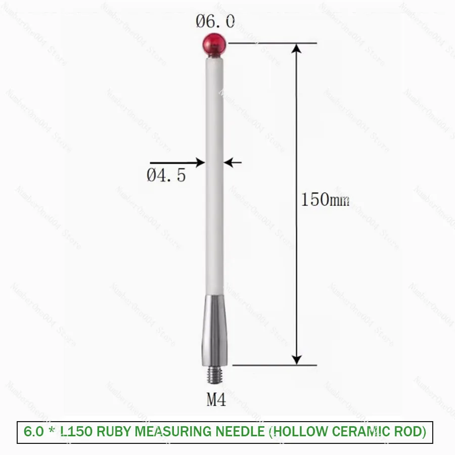 For CNC Machine Probe M4 Ruby Ceramic Measuring Needle Hollow Ceramic Rod A-5000-3709/3712 Renishaw 6.0mm